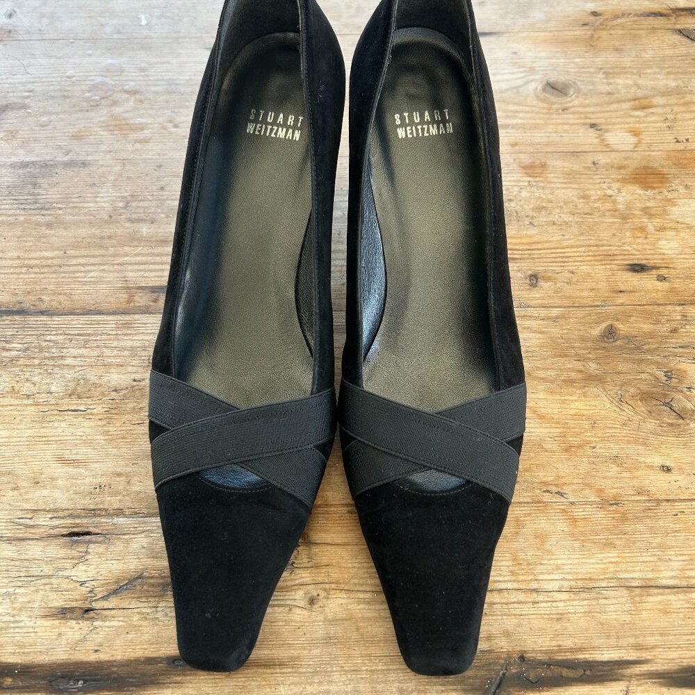 Stuart Weitzman Black Suede 2.5" Heels, women's size 8M